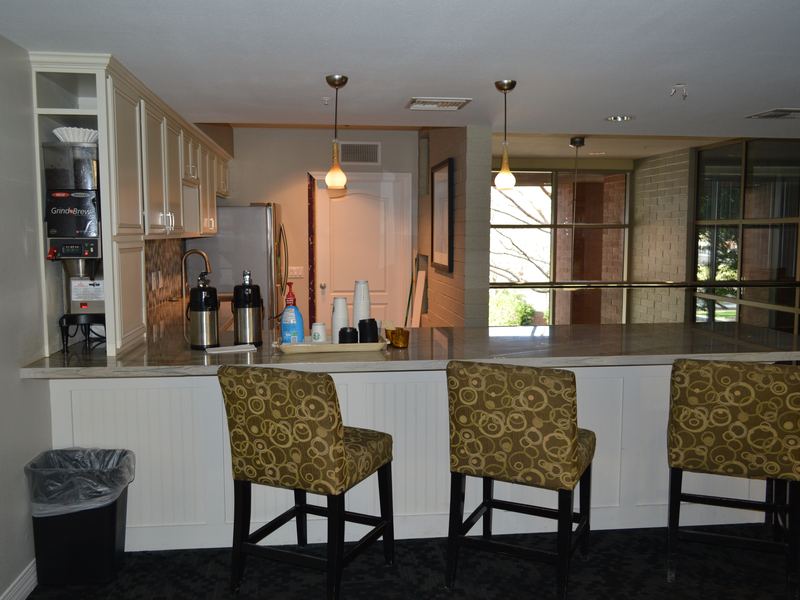 Coffee bar counter with seating
